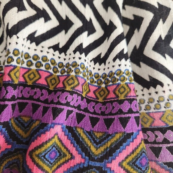 Earthbound Boho Maxi Skirt Geometric Women‎ Size XL Gold Coins Side High Slit - Picture 9 of 9